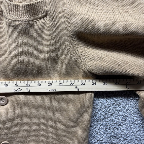 Paul Fredrick Double Breasted Cardigan Knit Men's XXL Tan Merino Wool Grandpa - Picture 6 of 16